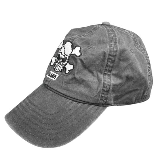 Otto BAD BOYS SKULL Womens Gray Embroidered Adjustable Baseball Hat Cap One Size - Picture 1 of 4
